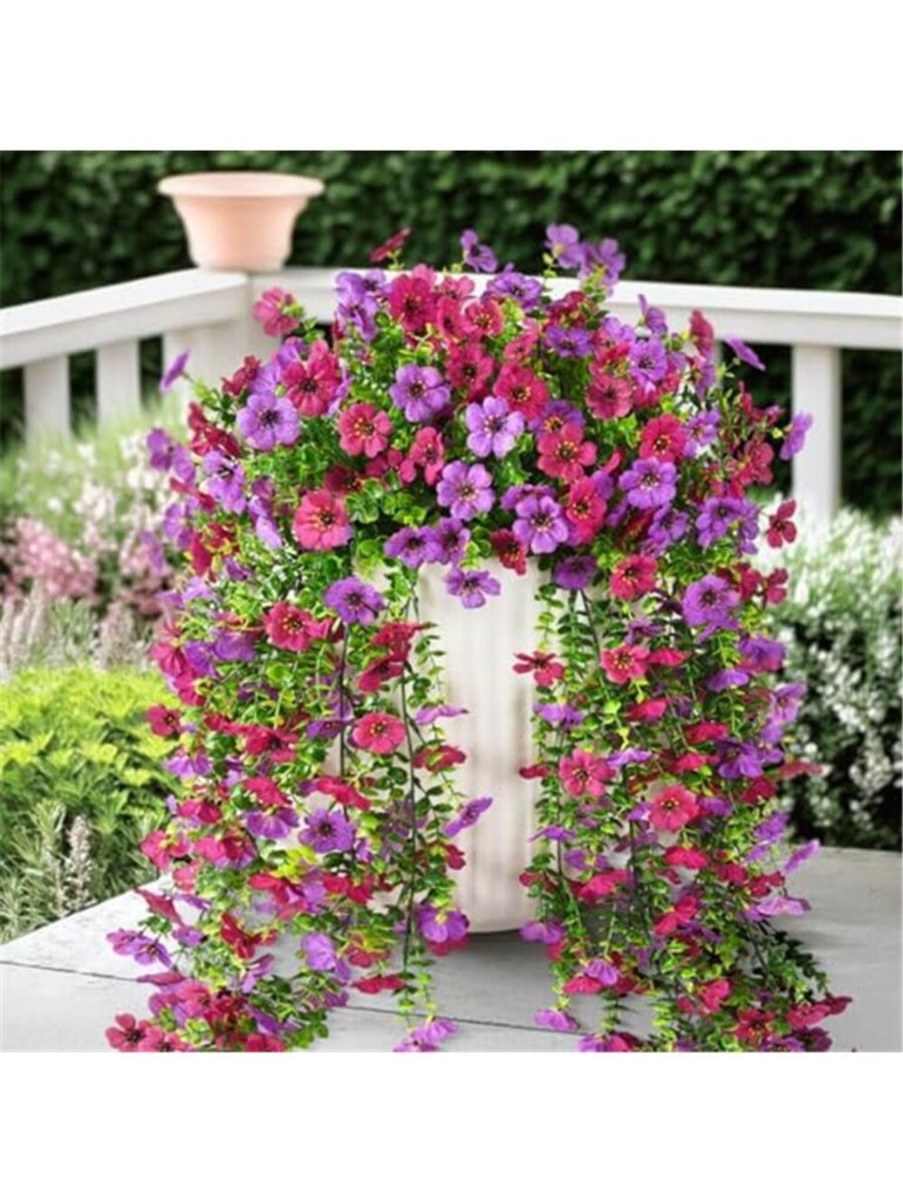 Artificial Hanging Daisy Flowers Faux Silk Outdoor Porch Garden Yard Plant Decor